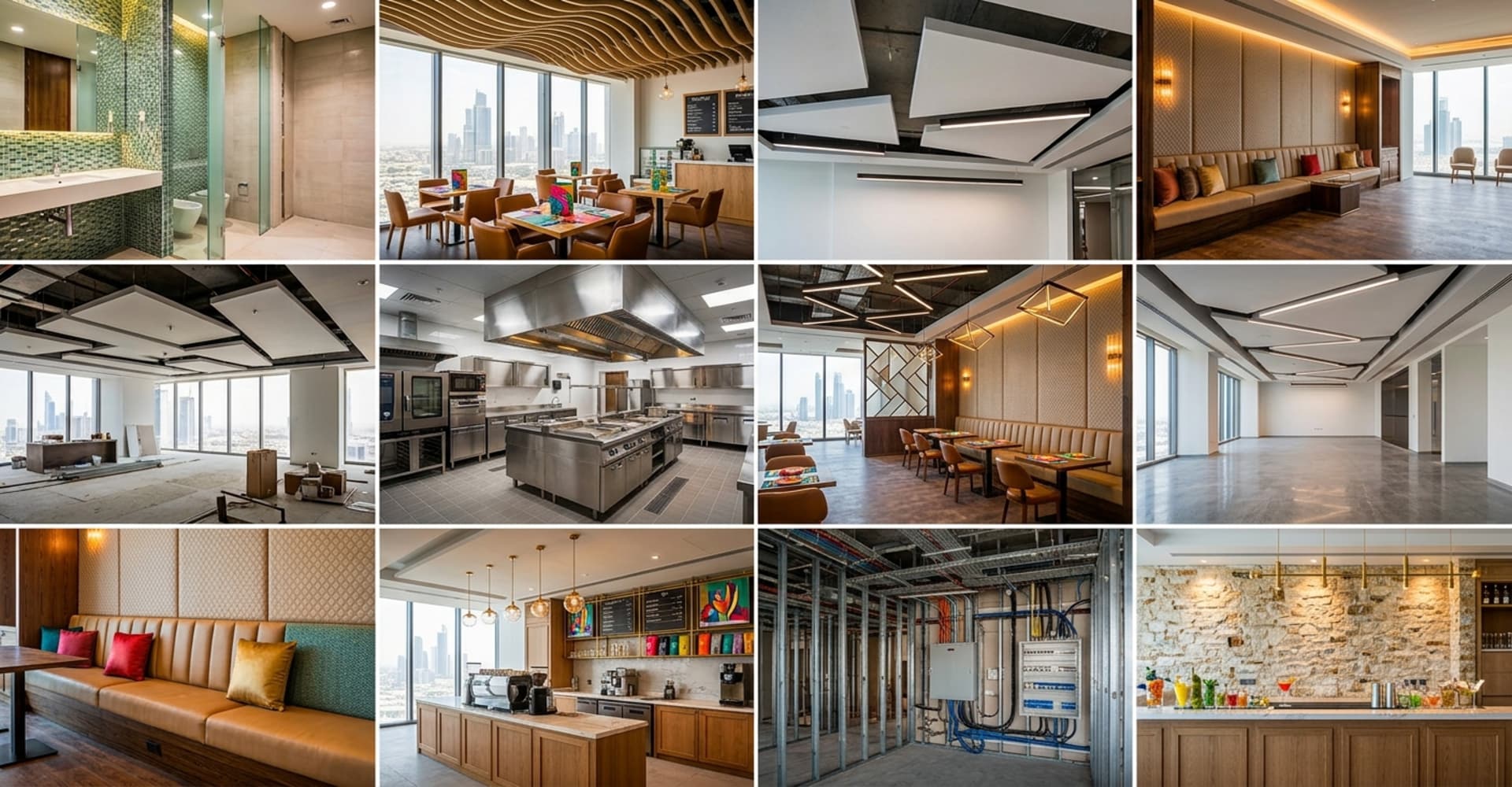 Fit-out construction site with interior framing underway
